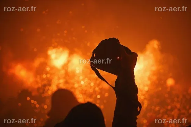 Caméra Derrière Le Feu Lors D'une Fête Traditionnelle | Photo Premium