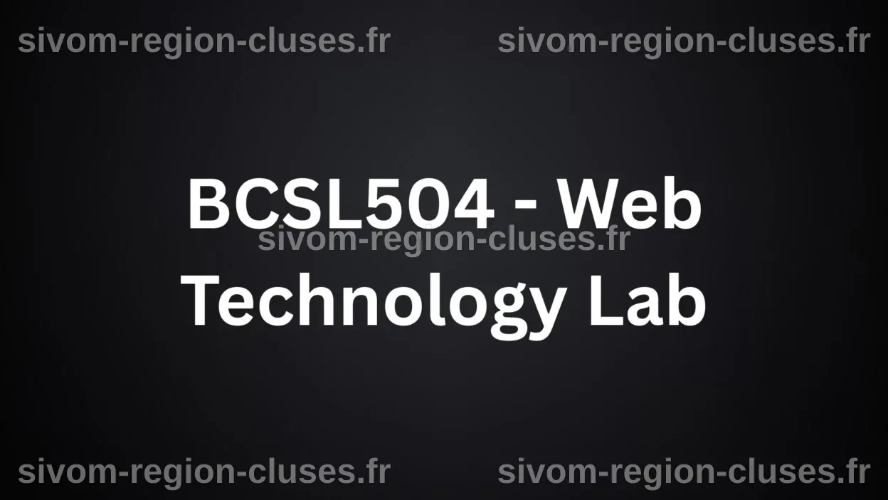 Web Technology Lab - BCSL504 - VTU Notes