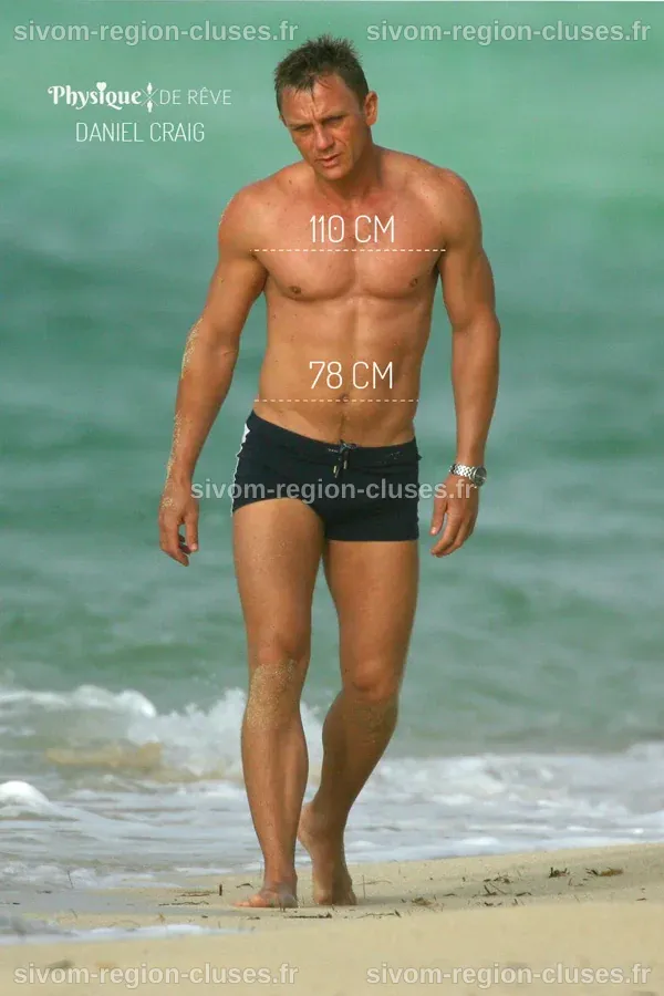 Daniel Craig taille et poids morphologie et muscles Fiche physique de ...