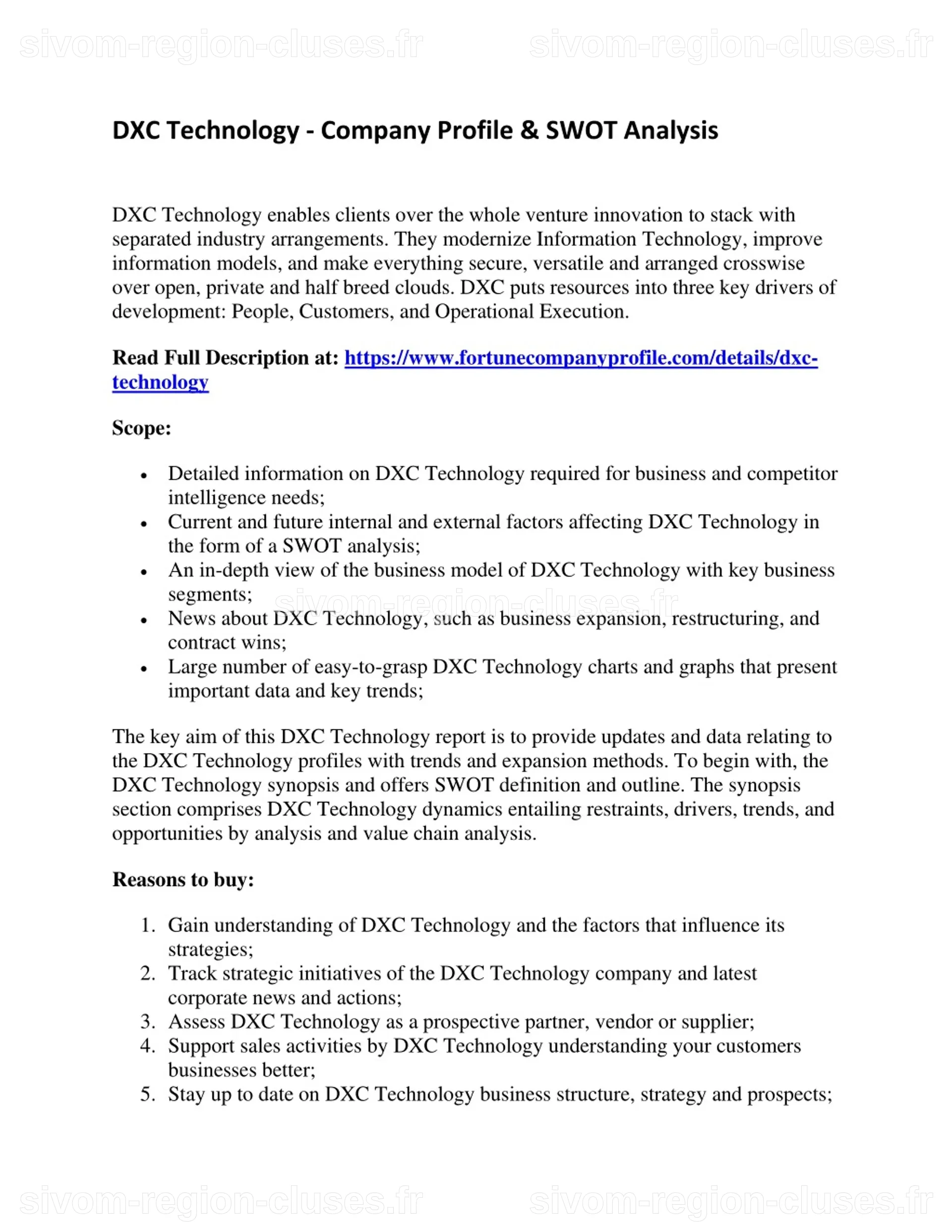 PPT - DXC Technology - Company Profile & SWOT Analysis PowerPoint ...