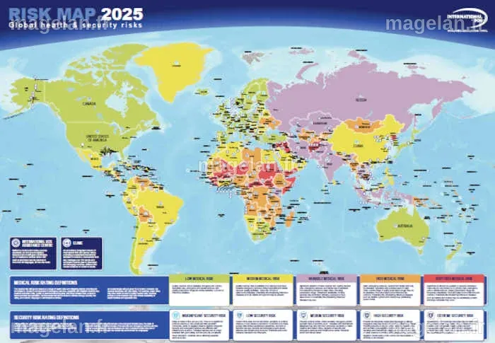 UVET France - INTERNATIONAL SOS DEROULE SA CARTE DES RISQUES POUR 2025