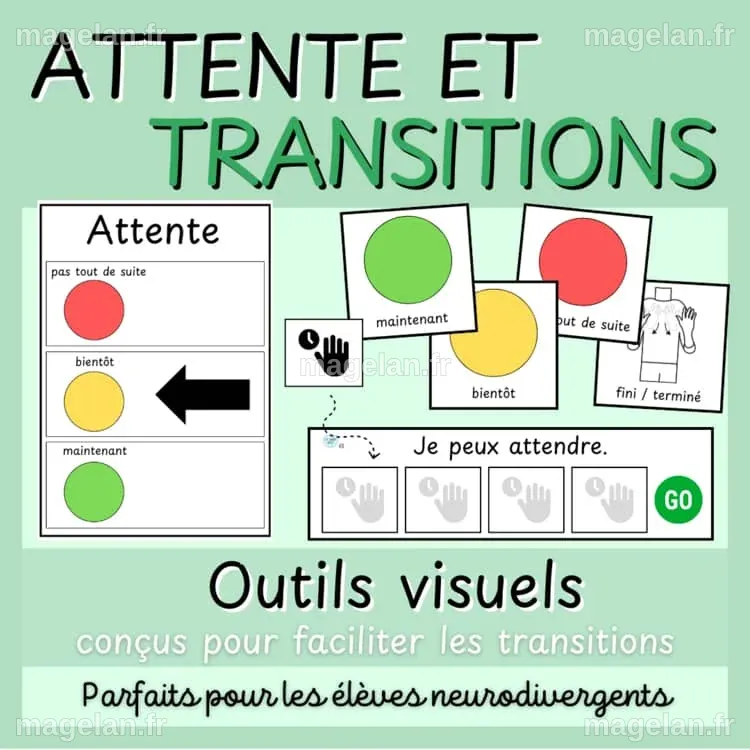 Outils visuels - Attente et transition (DI, TSA) by La jeune prof