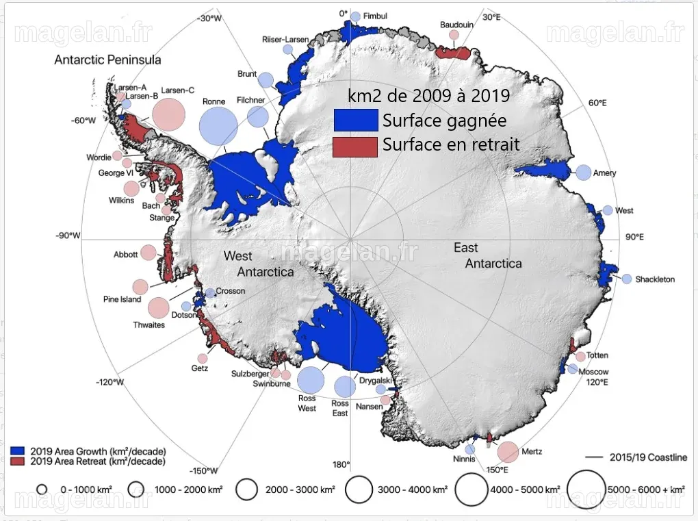 Antarctique, évolution de la banquise