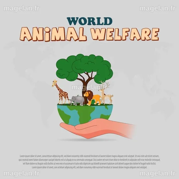 La Journée Mondiale Du Bien-être Des Animaux | Vecteur Premium