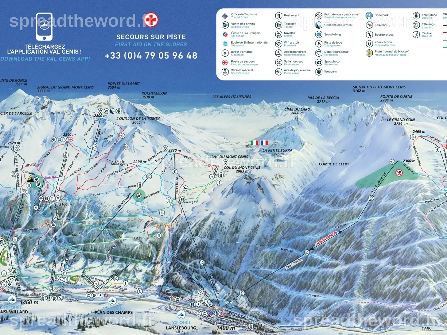 View the piste map of Val Cenis
