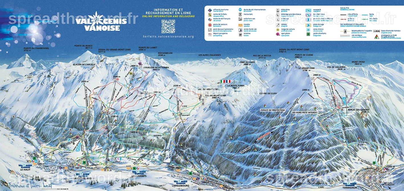 Full size piste map for Val Cenis Vanoise