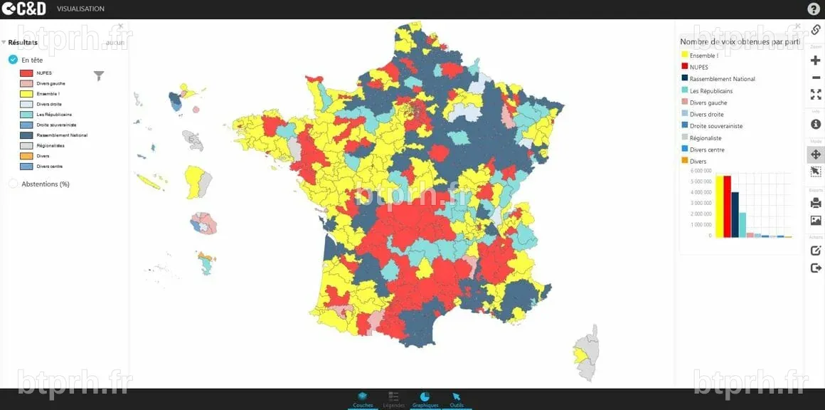 CARTE Résultats du premier tour des élections législatives 2022 - Articque