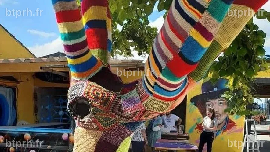 Participez au projet de tricot urbain pour habiller les arbres à ...