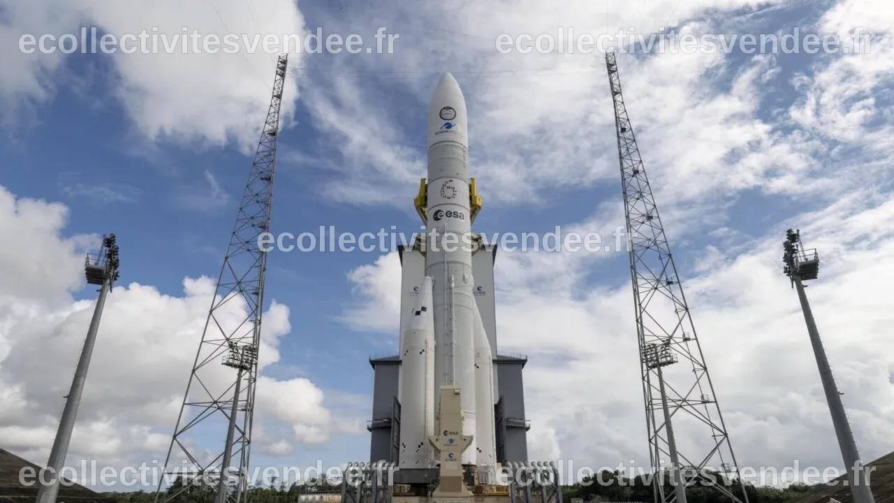 Lancement inaugural de la nouvelle fusée européenne Ariane 6 depuis la ...