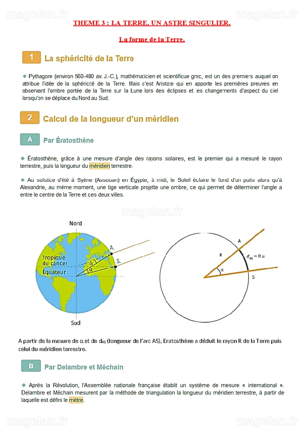 La forme de la Terre 2 - Enseignement scientifique - THEME 3 : LA TERRE ...