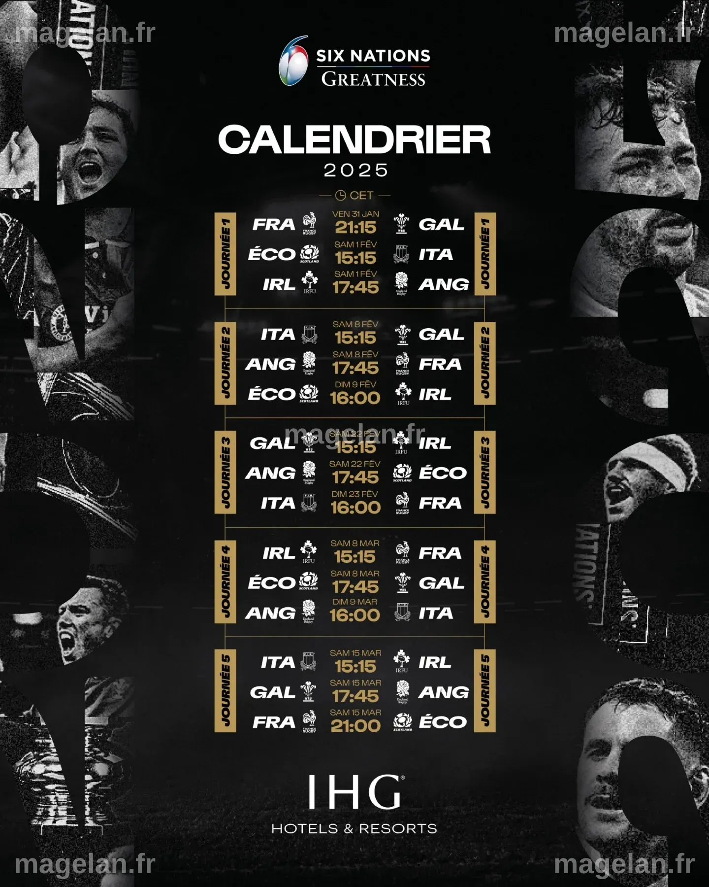 Tournoi des 6 nations 2025 : le calendrier et programme TV complet