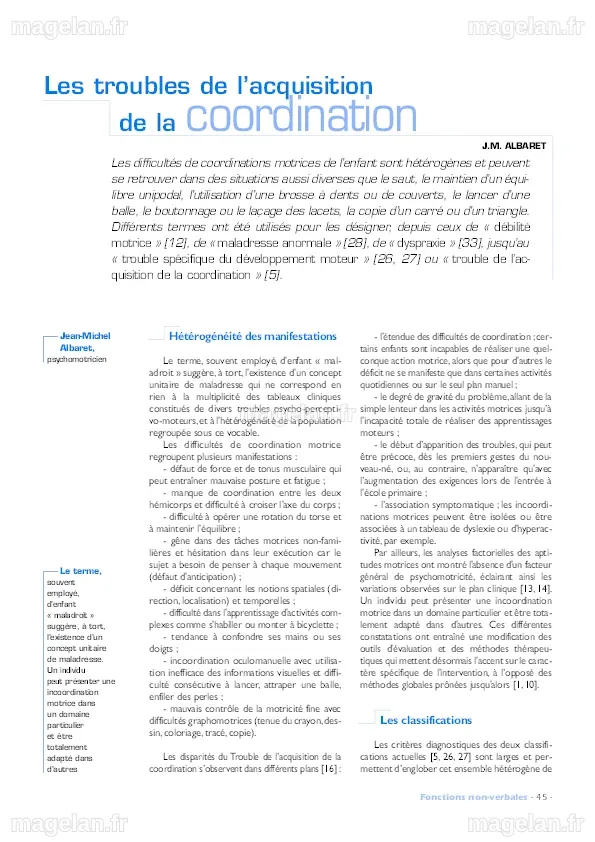 (PDF) Les troubles de l’acquisition de la coordination