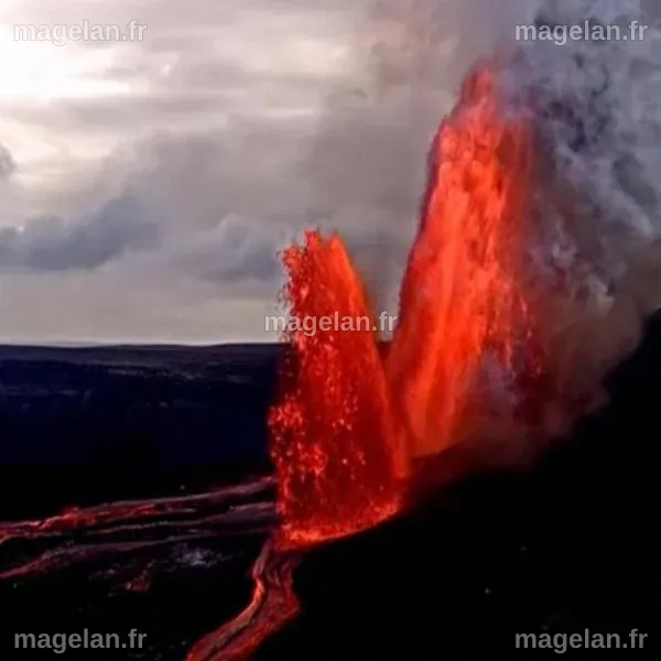 Vidéos. Spectaculaire éruption du volcan Kilauea à Hawai, avec des jets ...