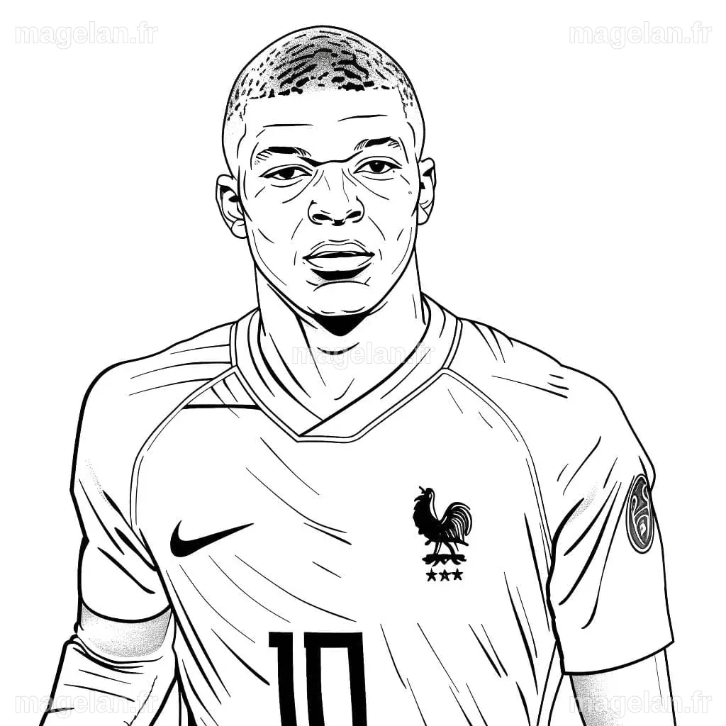 Coloriage Kylian Mbappé à imprimer sur ColoriageEnfant.Com