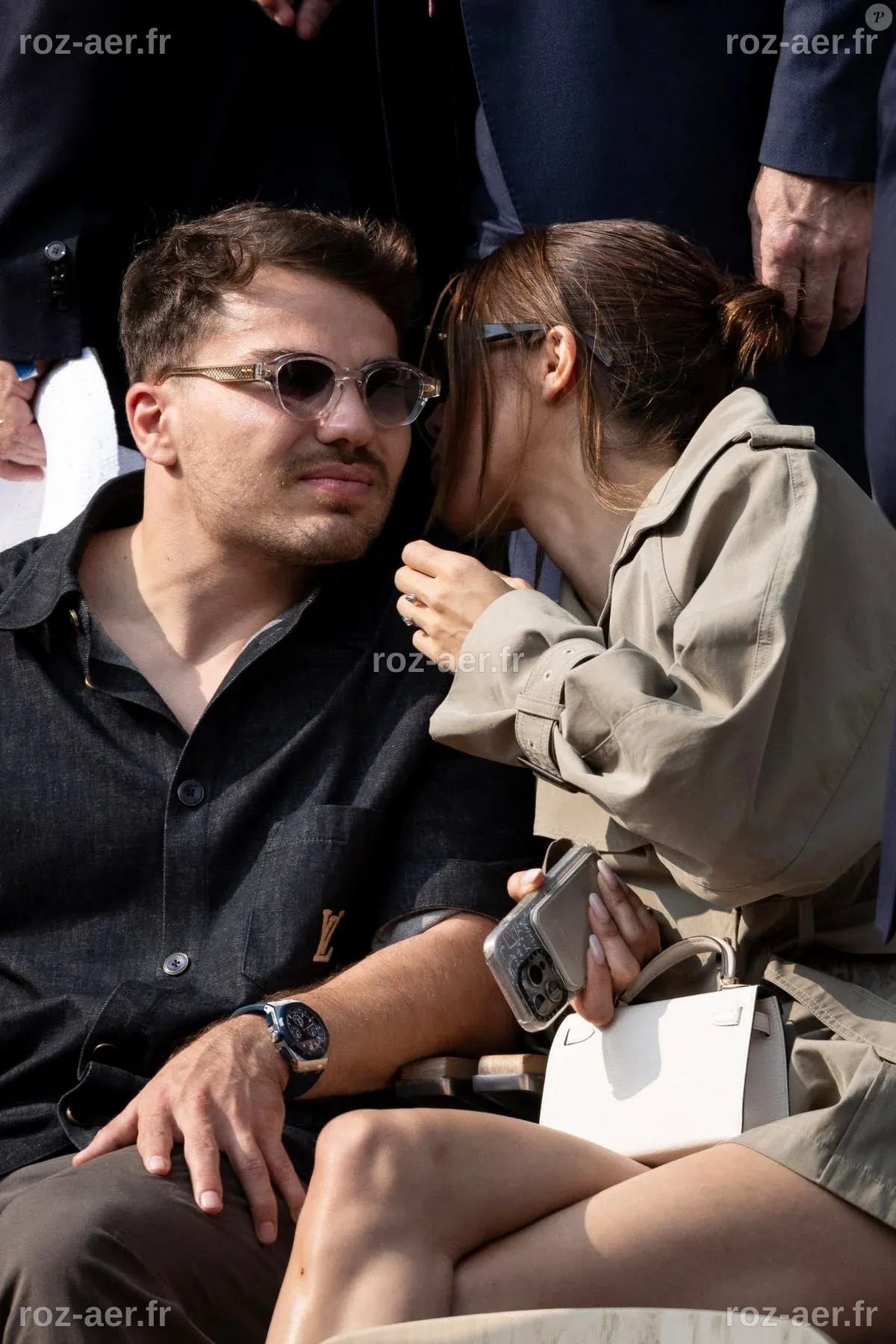 Photo : Antoine Dupont et sa compagne Iris Mittenaere en tribunes lors ...