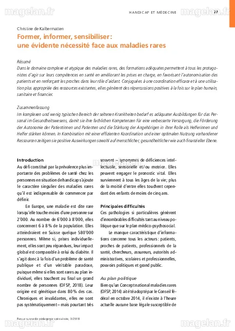 (PDF) Former, informer, sensibiliser : une évidente nécessité face aux ...