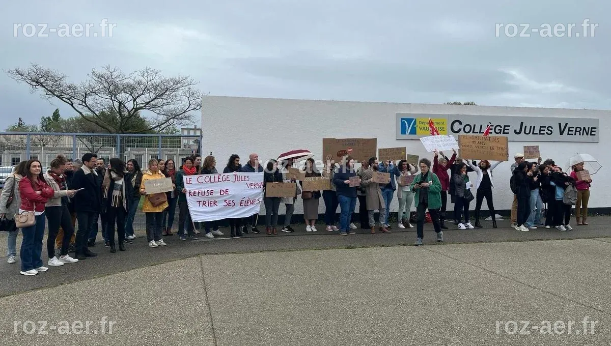 Mobilisation des enseignants du collège Jules Verne du Pontet contre ...