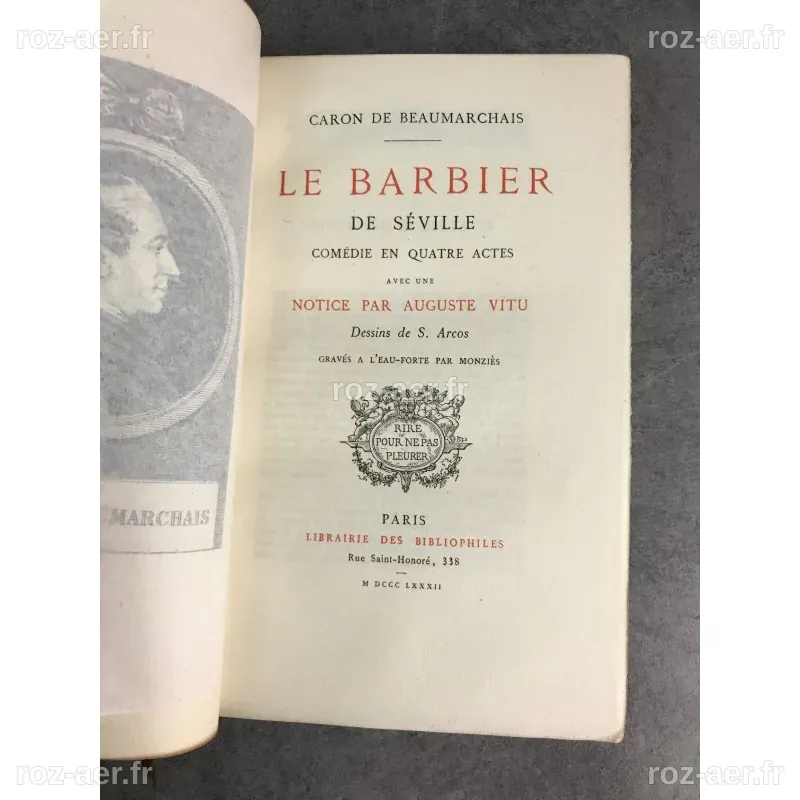 Beaumarchais Le barbier de Séville et le mariage de figaro Eau-forte d ...
