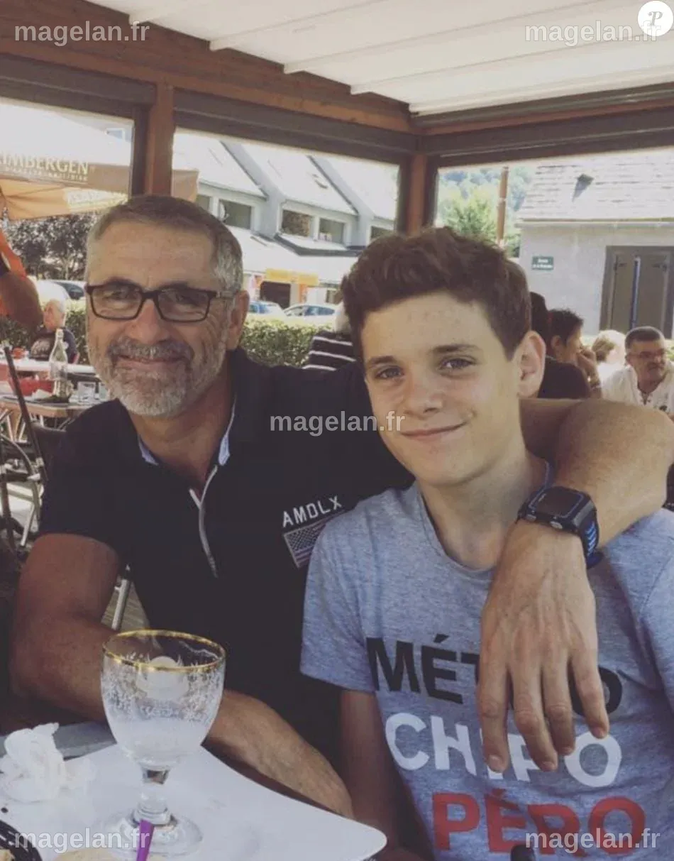 Laurent Jalabert et son fils Jules en 2017. - Purepeople