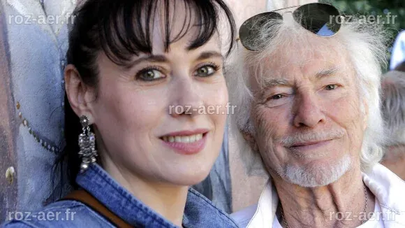 Photo : Exclusif - Hugues Aufray et sa compagne Murielle Mégevand ...