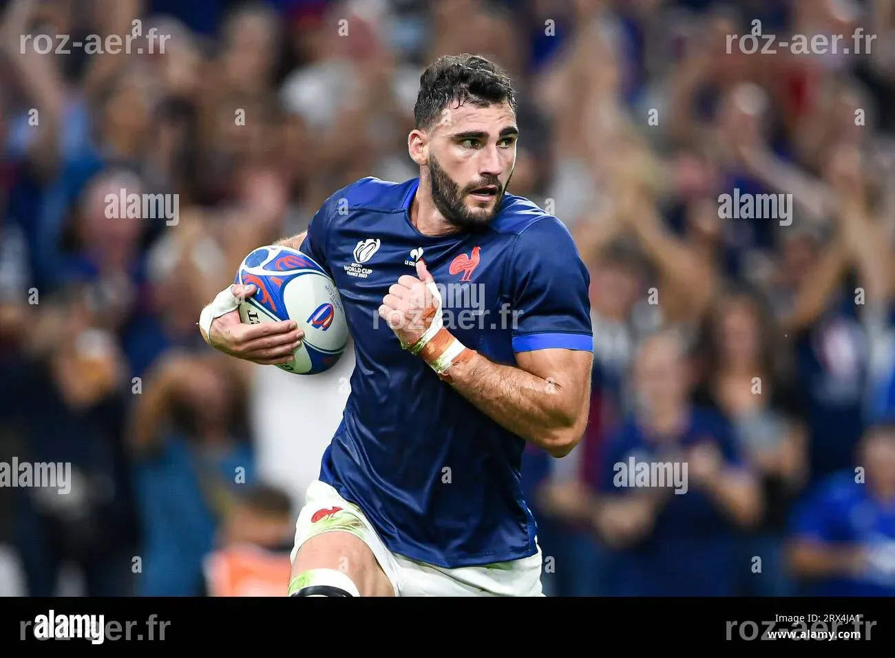 Charles Ollivon marque un essai lors de la coupe du monde de rugby à XV ...