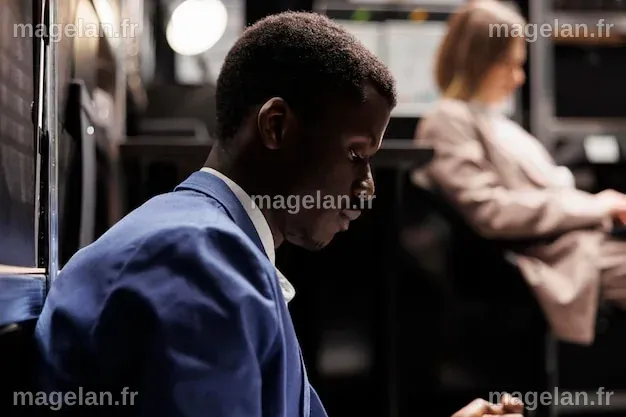 Équipe travaillant avec le rapport de criminologie, analysant le ...
