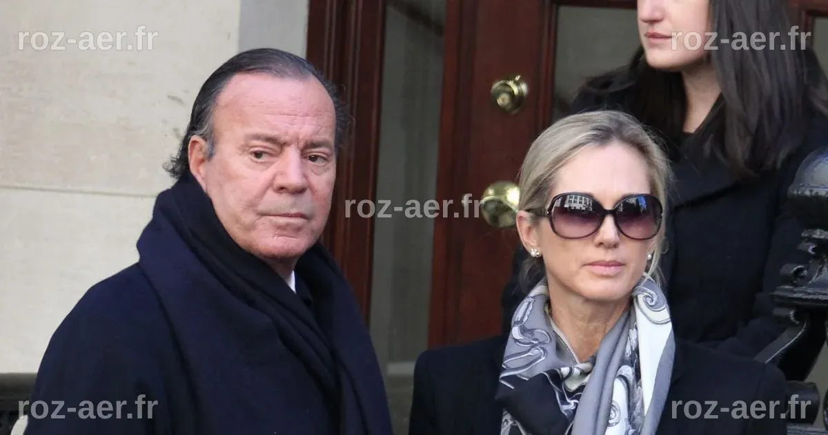 Julio Iglesias et sa femme Miranda Rijnsburger aux obsèques d'Oscar de ...