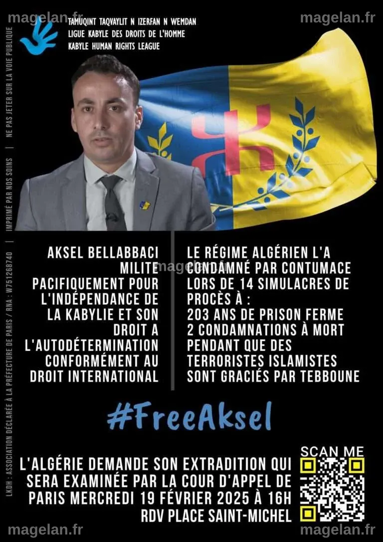 Aksel Bellabbaci menacé d’extradition : mobilisation à Paris – Kabyle.com