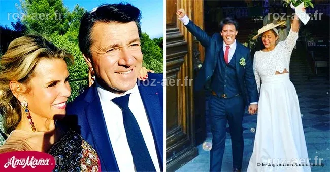 Laura Tenoudji avec son mari Christian lors du mariage de son frère, Warren