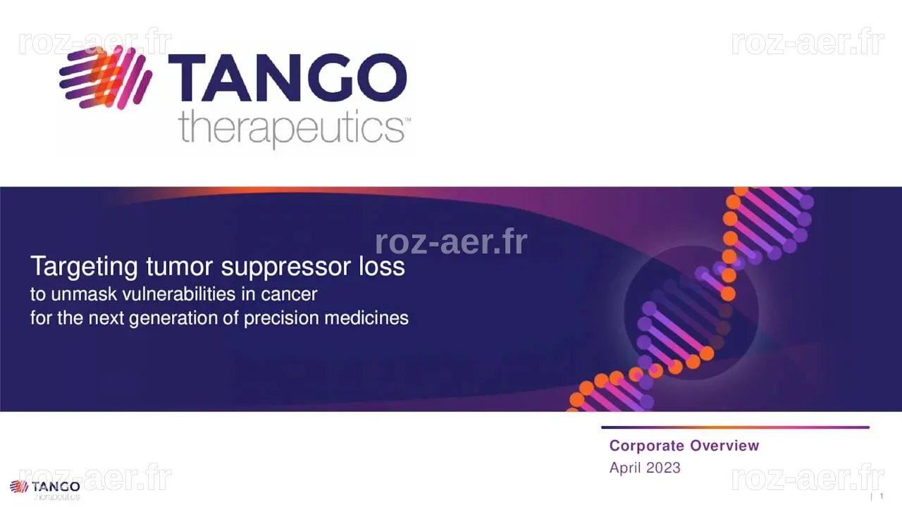 Tango Therapeutics (TNGX) Investor Presentations - Slideshow (NASDAQ ...