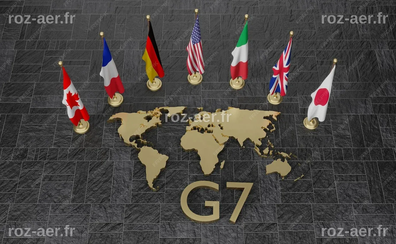 Drapeaux Du Sommet Du G7 Des Membres Du Groupe Des Sept Du G7 Et Liste ...