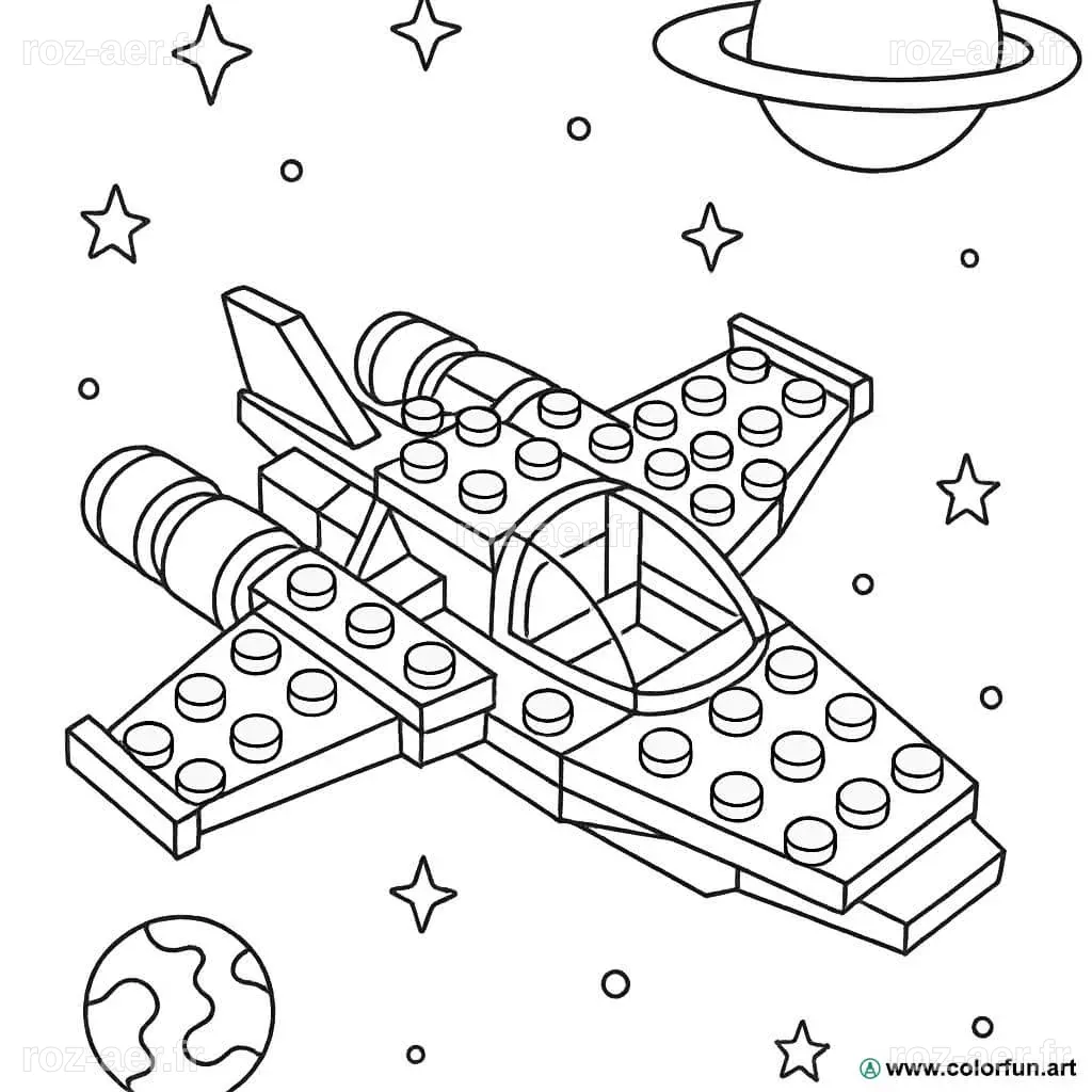 Coloriage d'un vaisseau spatial Lego à Télécharger ou à Imprimer ...