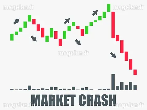 Graphique De La Chute Du Marché Financier Leffondrement Des Actions Des ...