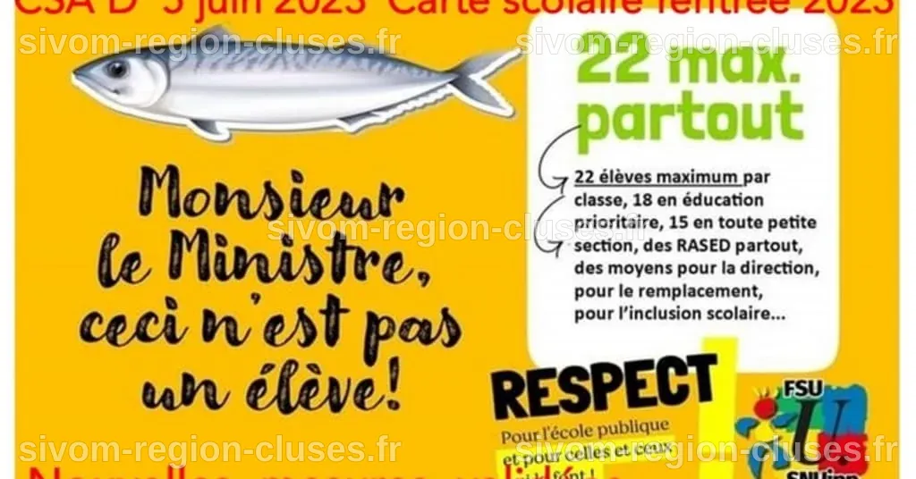 Carte scolaire Rentrée 2023 - CSA-SD 5 juin 2023 : nouvelles mesures ...