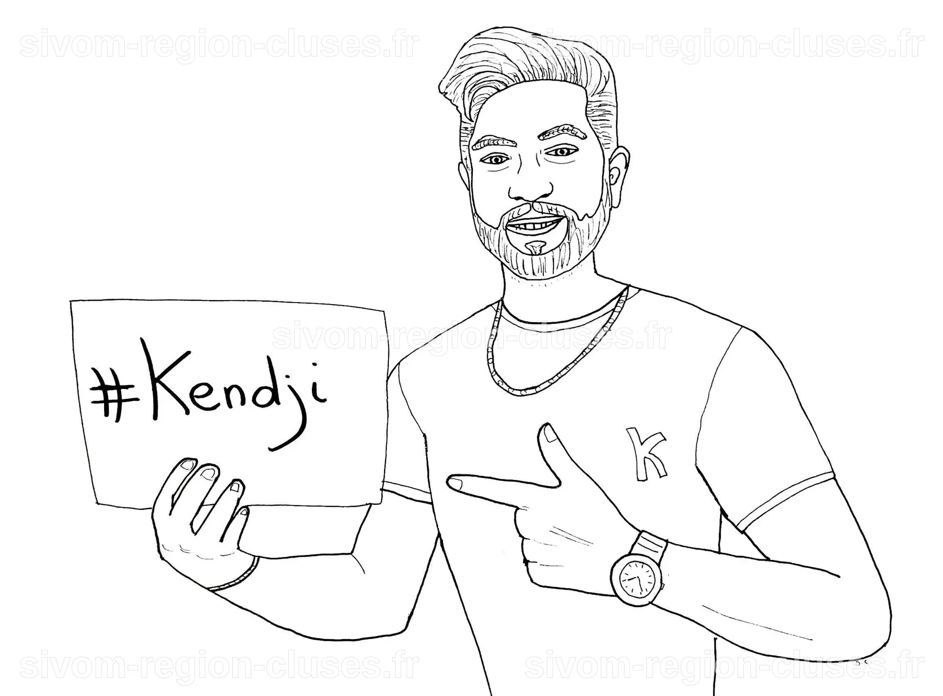 Coloriage Kendji Girac Heureux - télécharger et imprimer gratuit sur ...