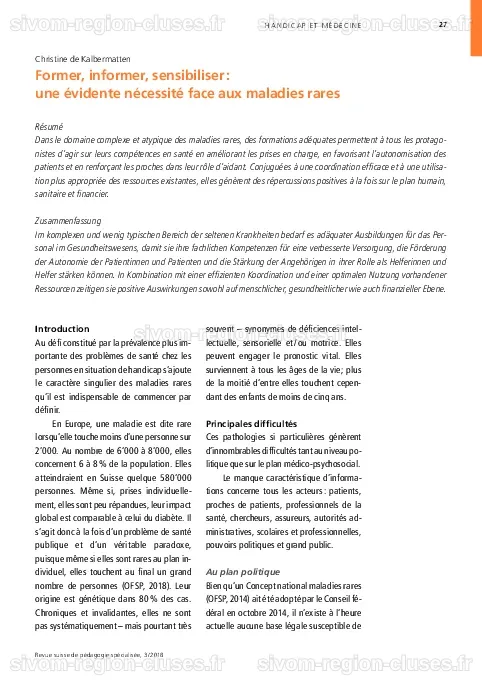 (PDF) Former, informer, sensibiliser : une évidente nécessité face aux ...
