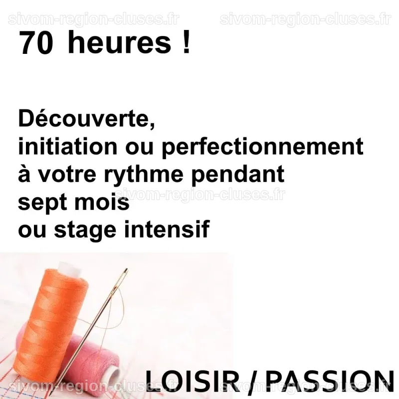 70 heures de cours de couture