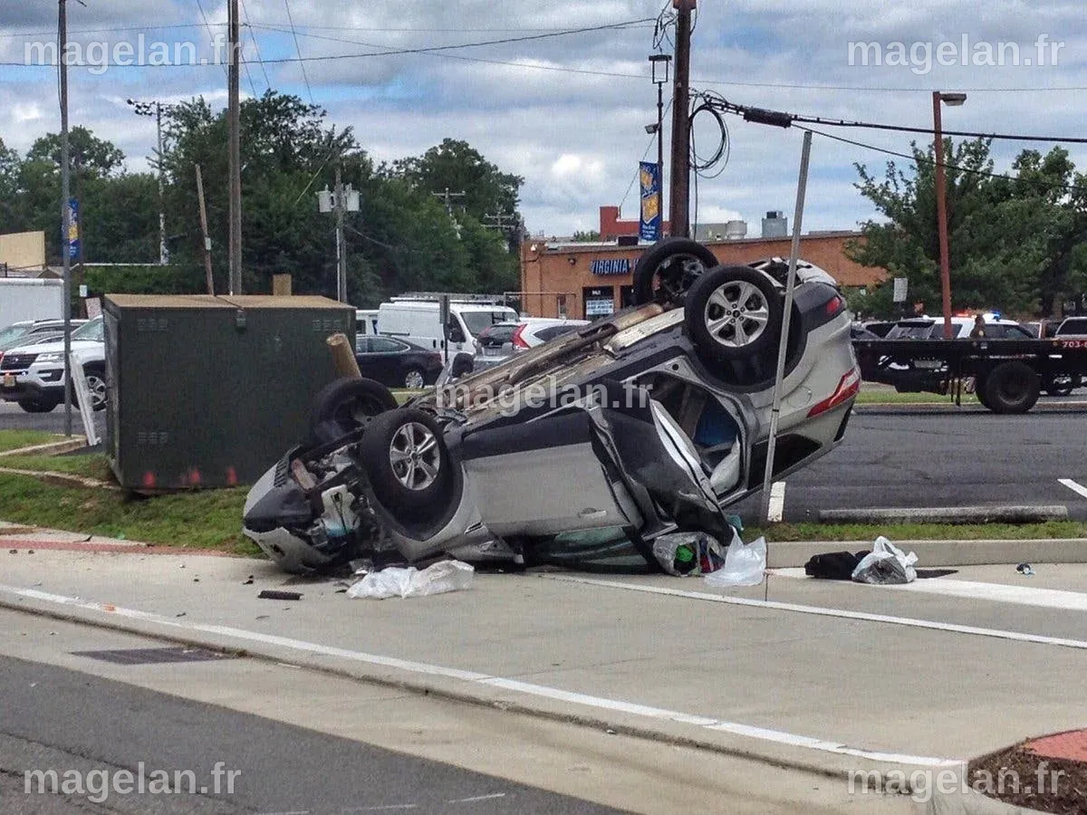 Car Flips Over, Hits Transformer In Alexandria | Del Ray, VA Patch