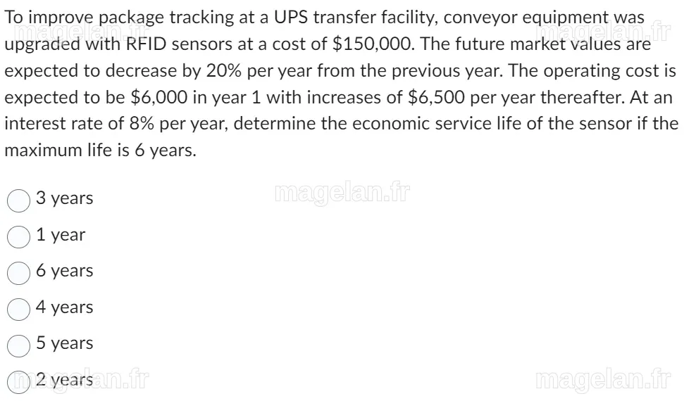 Solved To improve package tracking at a UPS transfer | Chegg.com