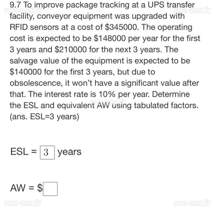 Solved 9.7 To improve package tracking at a UPS transfer | Chegg.com
