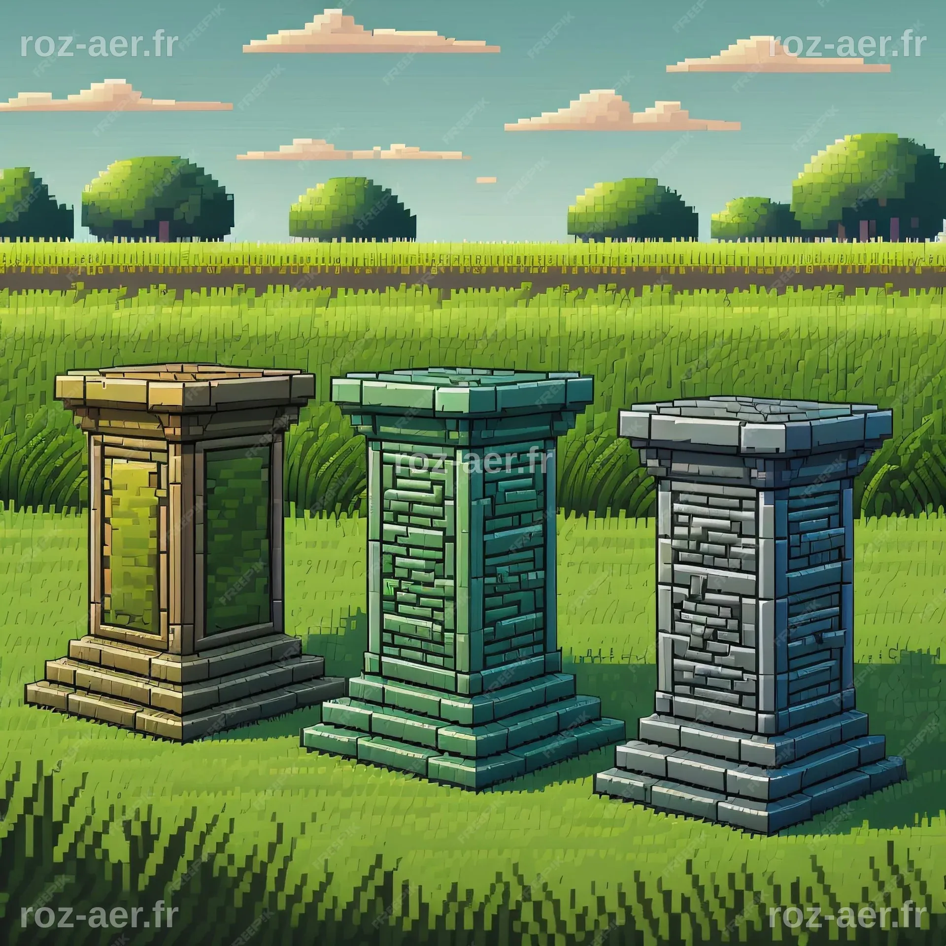 Un dessin de deux piliers avec les mots 