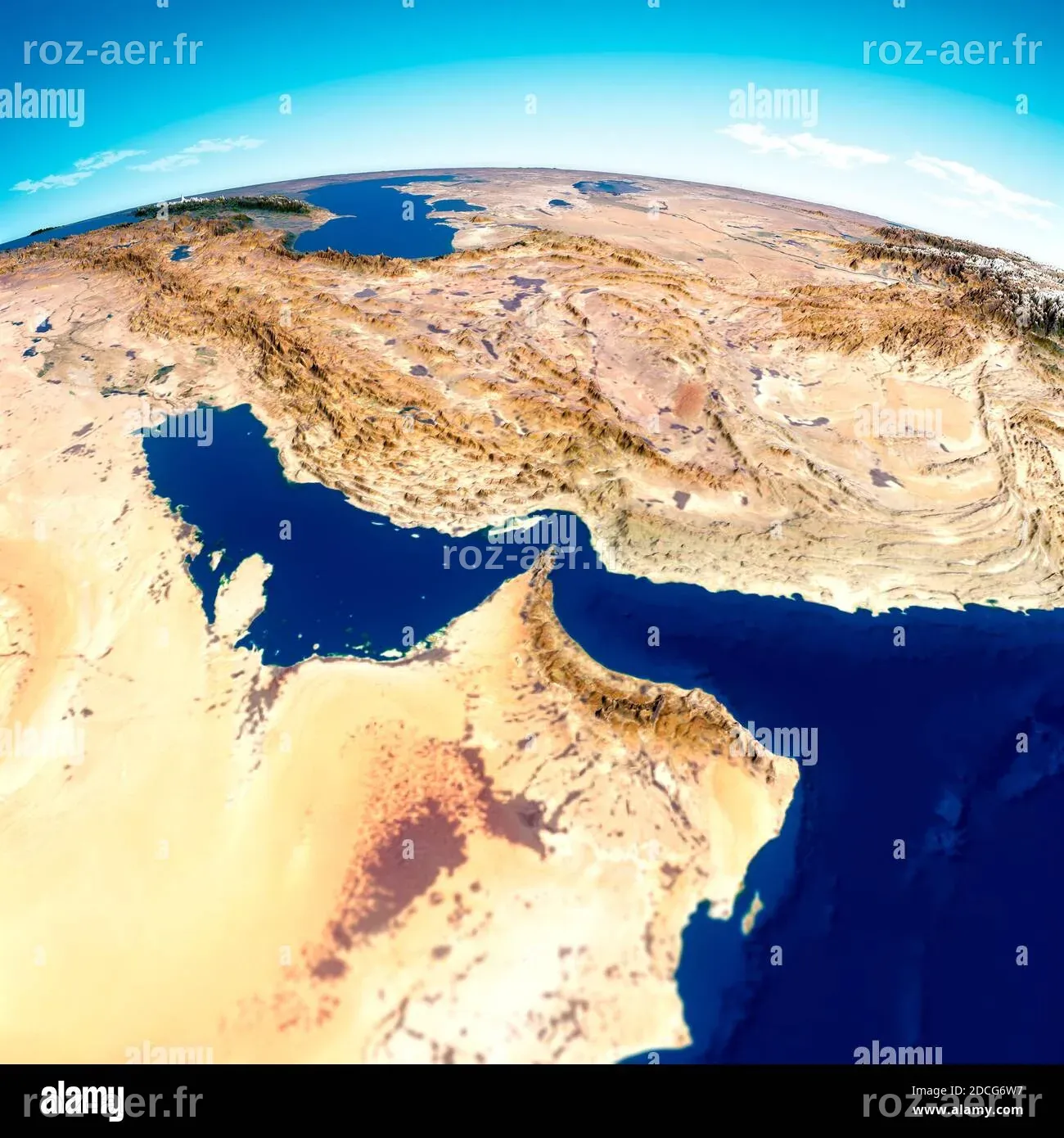 Détroit d'Hormuz. Carte du Moyen-Orient, du golfe Persique et de l ...