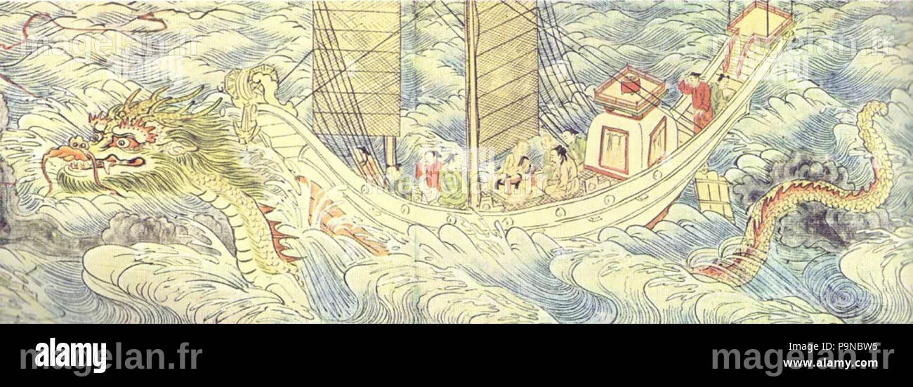 334 Zemmyō métamorphosée en dragon par le peintre japonais Enichibō ...
