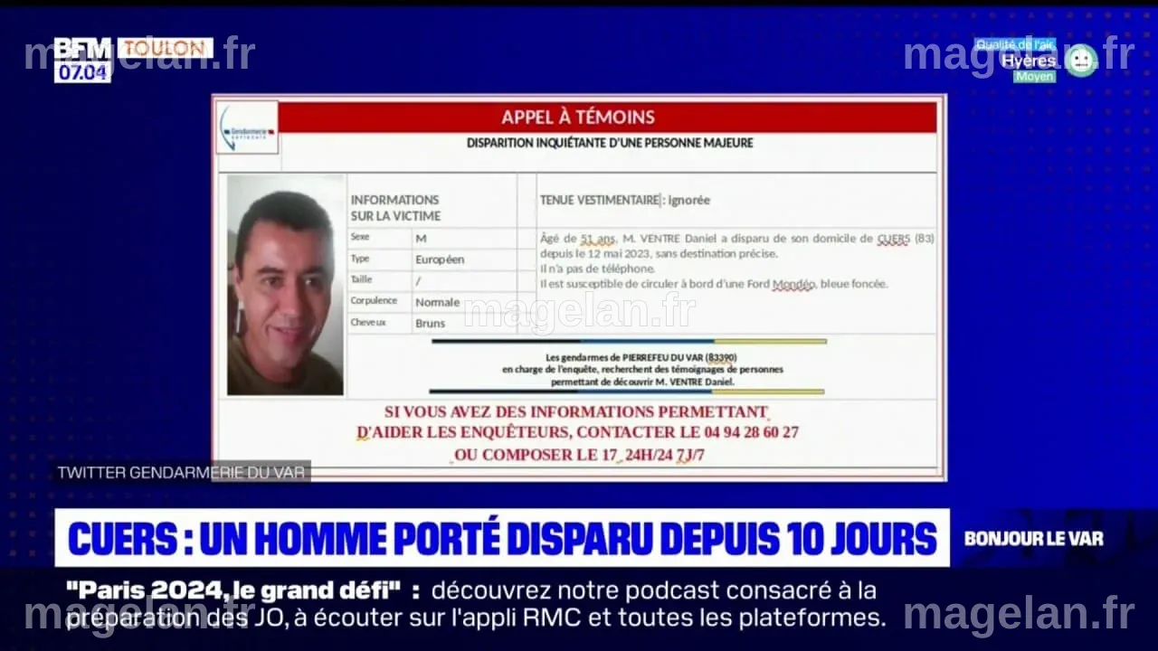 Var: un homme de 51 ans porté disparu depuis plus d'une semaine