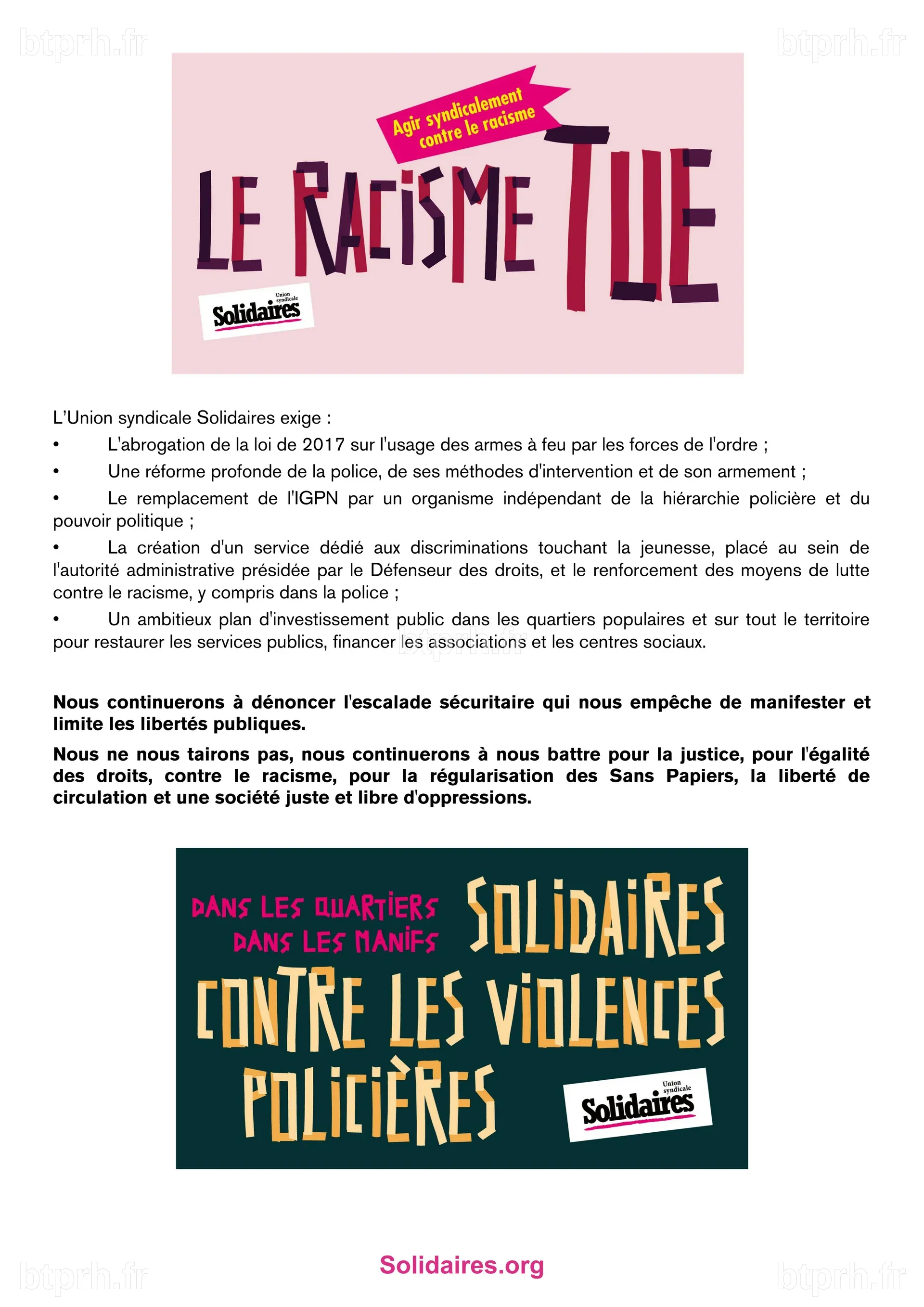 Mobilisons-nous contre le racisme systémique et les violences ...