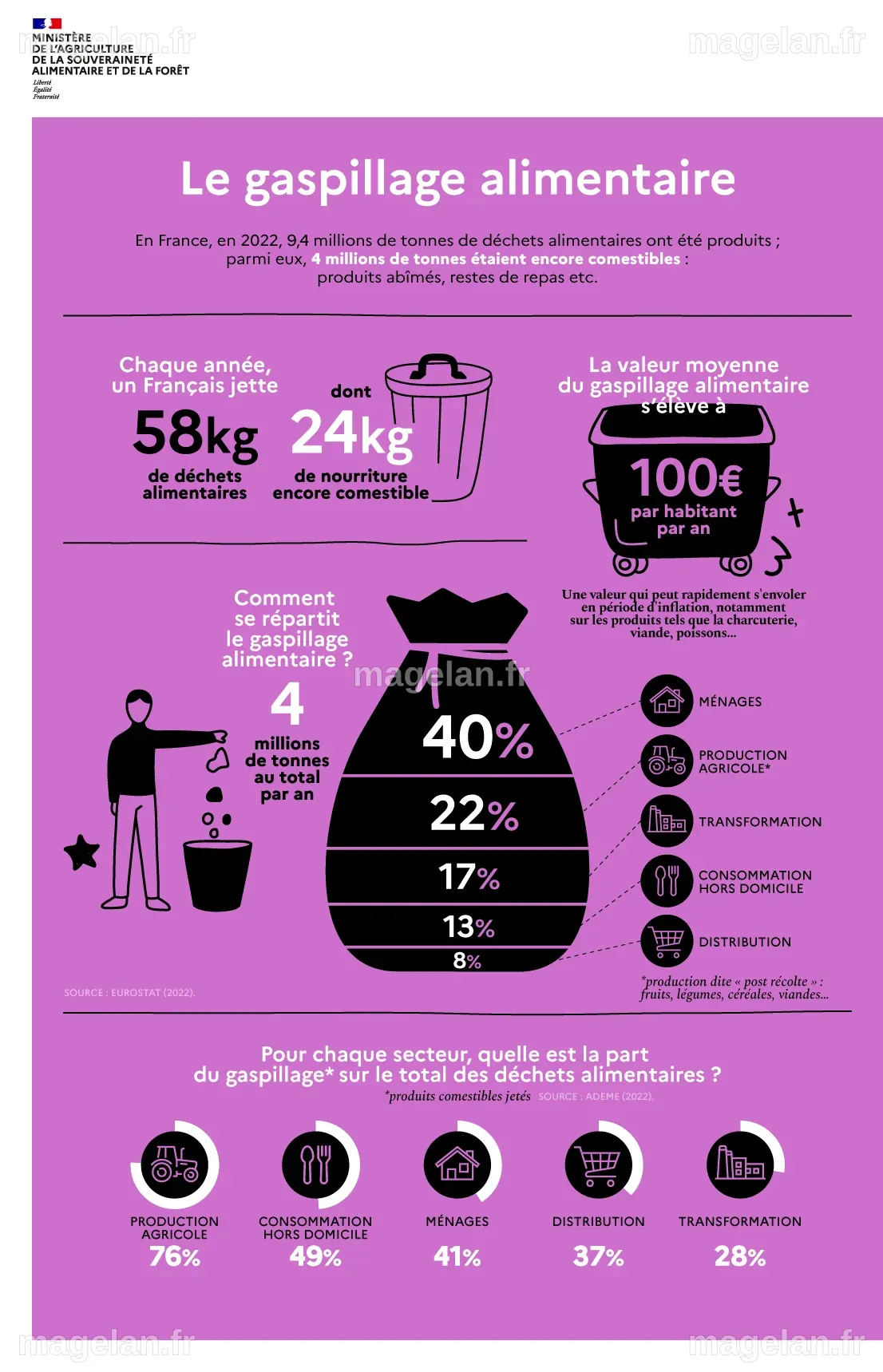 Infographie - Le gaspillage alimentaire | Ministère de l'Agriculture et ...
