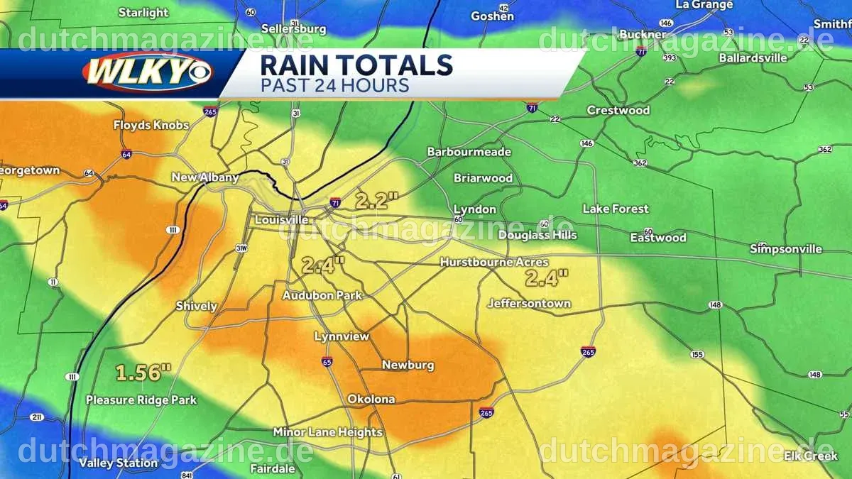 Regen und Gewitter drohen Louisville: Prognose des NWS zur Schwere der Wetterereignisse