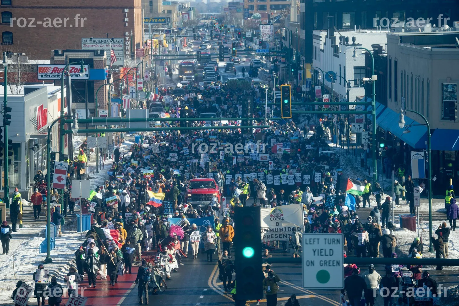 Thousands protest ICE in south Minneapolis march