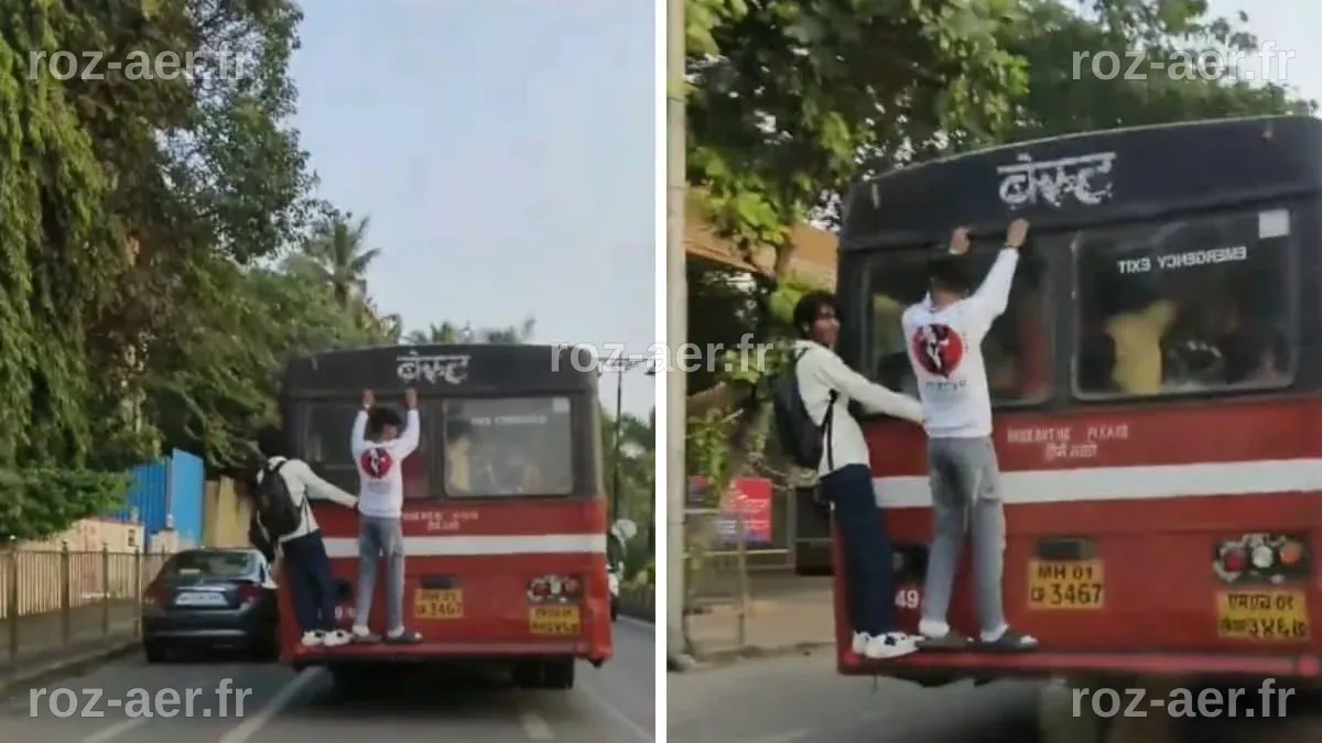 This Video Of Students Standing On The Ledge Of Moving Bus Is Dangerous ...