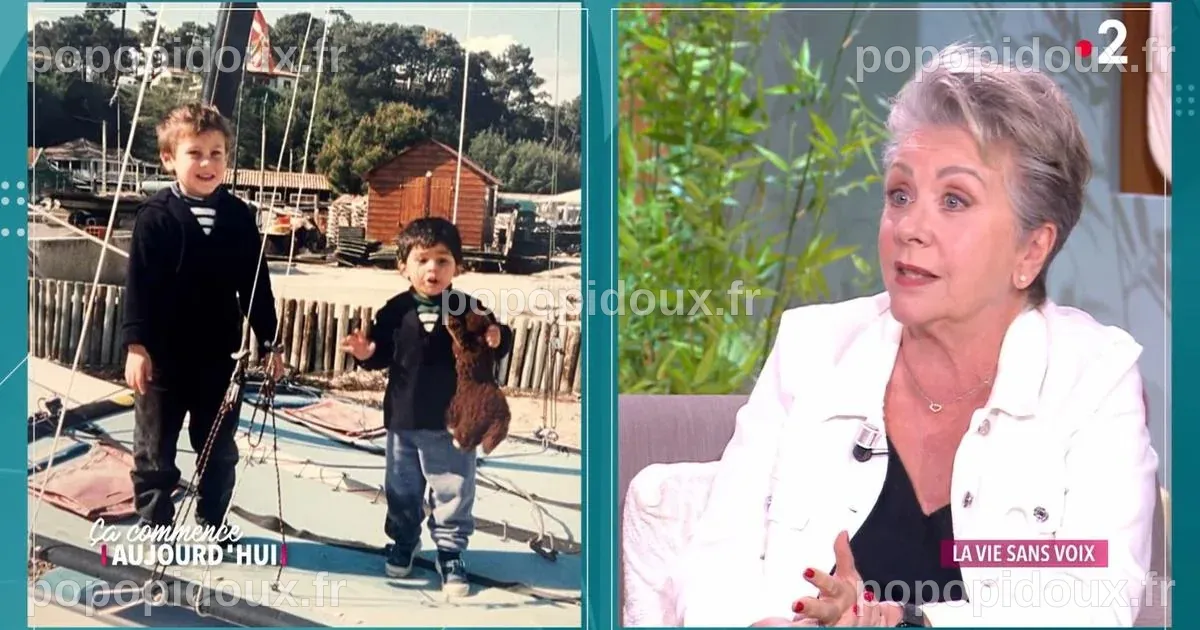 Françoise Laborde discutant avec ses fils